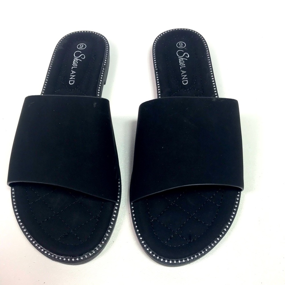 Shoeland Flat Accented Slip On Sandals Size 9